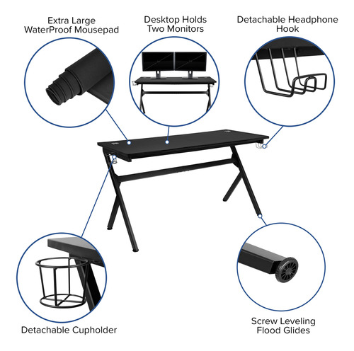 Escritorio Para Juegos Flash Furniture Con Sillas De Carrera
