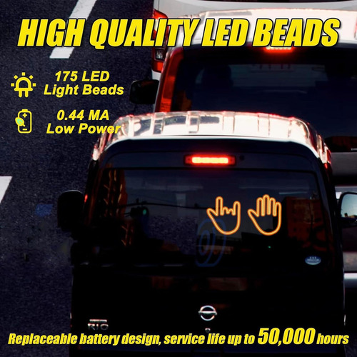 Señal Luces Led Divertidas Para Dedos De Coche Con Control R