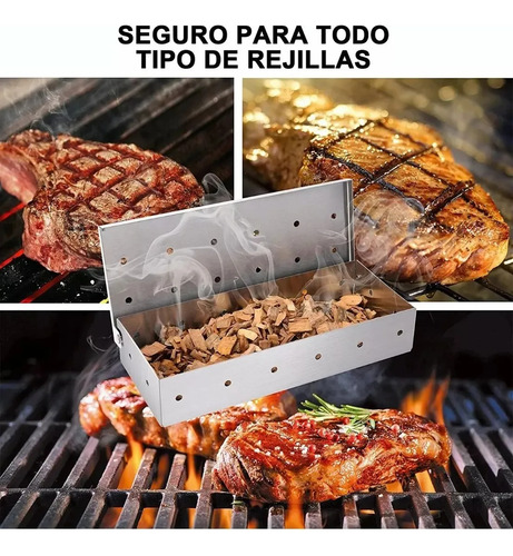 Accesorio Para 2 Parrillas: Caja De Humo, Acero Inoxidable,
