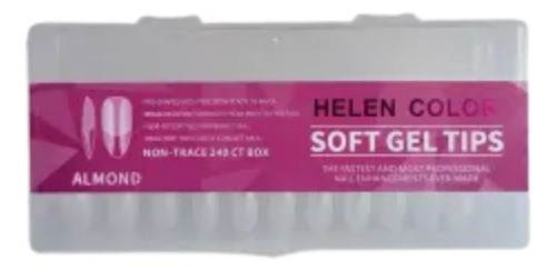 Unhas Postiças Soft Gel Almond Base Fosca  Helen Color 240un