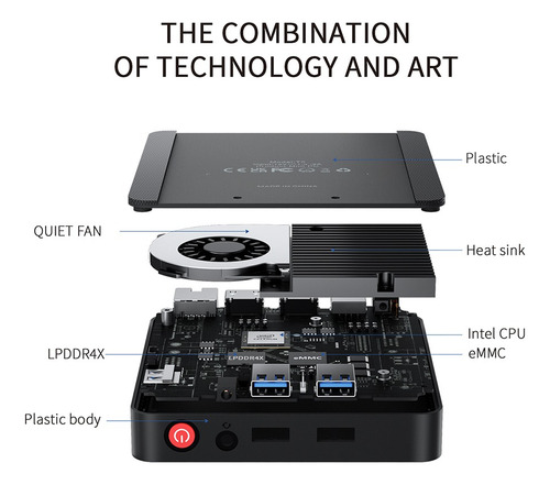 Mini Pc Beelink T5, Intel N4020, 4 Gb, Lpddr4, 64 Gb, 1000 M
