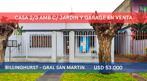Venta Casa 2/3 Amb C/ Jardin Y Garage Para 4 Autos
