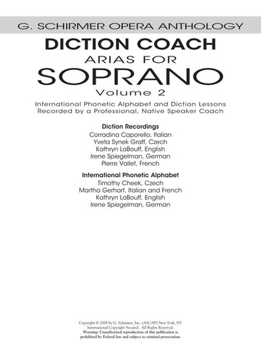 Arias For Soprano Volumen 2: G. Schirmer Opera Anthology (co