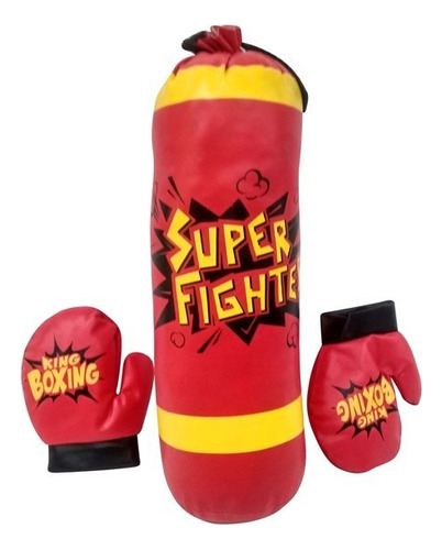 Kit Boxeo Mediano Con Guantes En Red - Espacio S Color Rojo