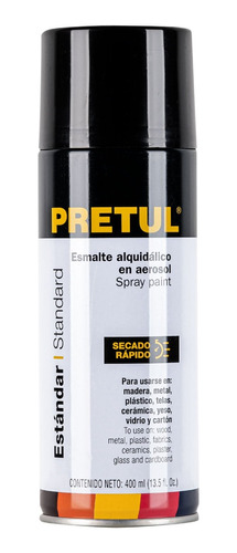 Pintura En Aerosol, Negro Satín, 400 Ml,pretul 27183