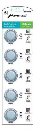 Kitosun Pilas de botón de Litio CR2016 3V - 3 Volt CR 2016 Batería para Uso  en Llaves con Sensor Mando Garaje Relojes Elementos vestibles Dispositivos  médicos Pila Llave Coche (5 Piezas) : : Electrónica