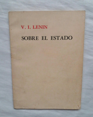 Vladimir I. Lenin Sobre El Estado Libro Original 1975 Oferta