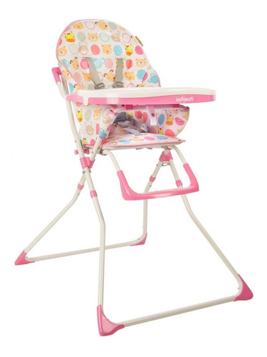 Comedor Para Bebe Silla Alta Candy Infanti Rosada Plegable