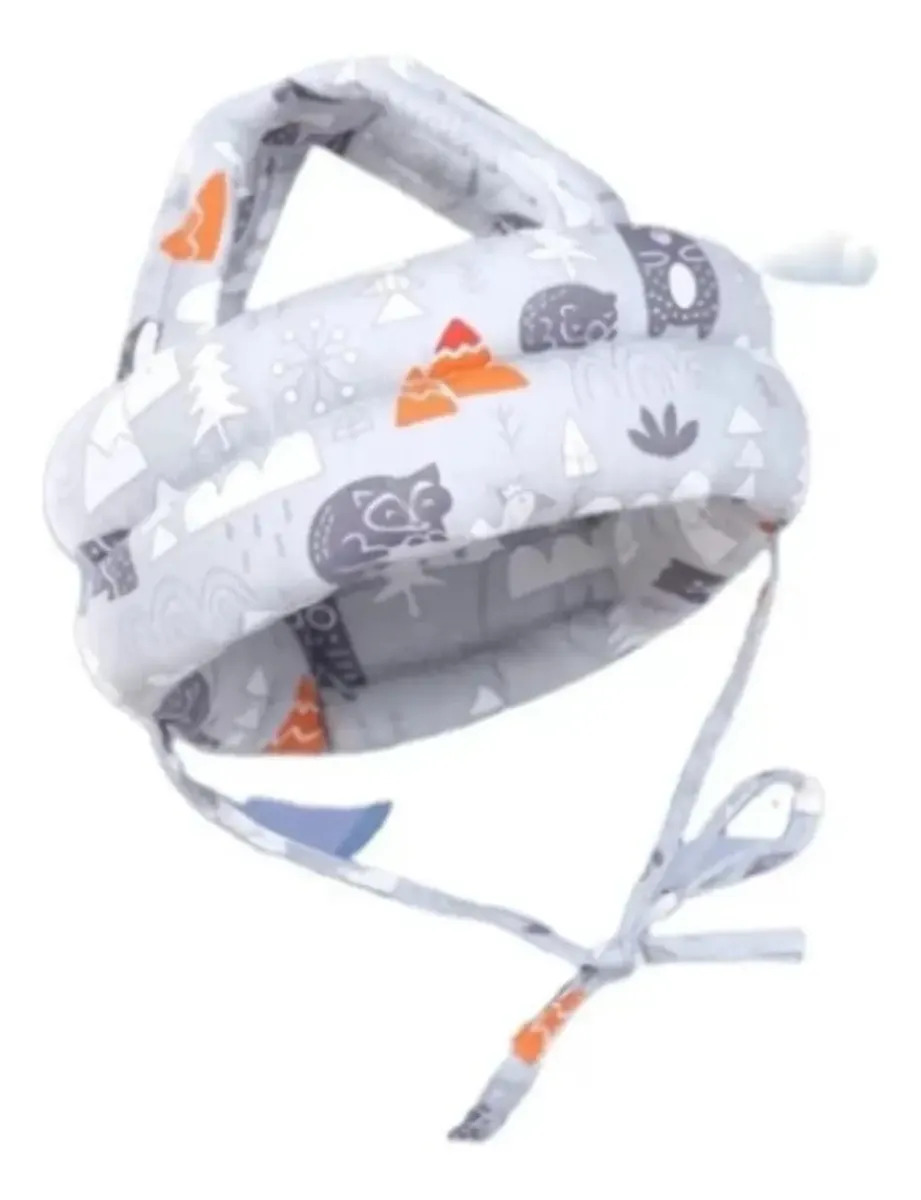 Capacete Segurança Proteção Cabeça Bebê Chapeu Infantil Cinza