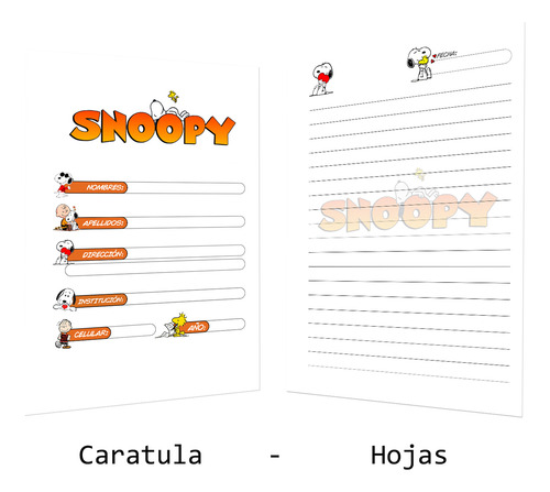 Libreta Notas A6 Snoopy Charlie Brown