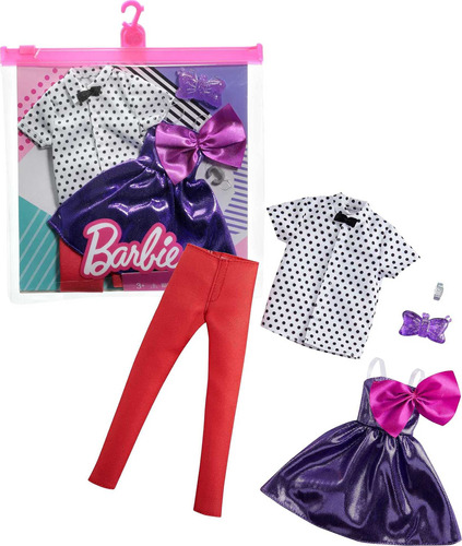Barbie Paquete De Moda Con 1 Traje Y 1 Muñeca Accesorio Y .