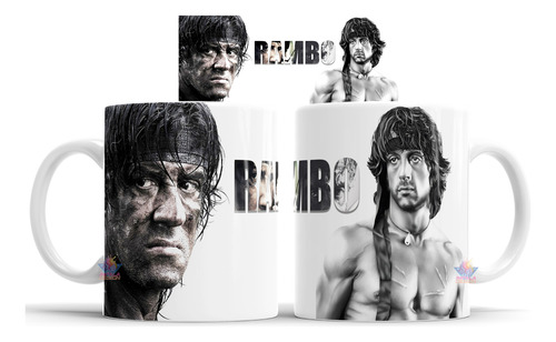 Taza Rambo Pelicula Sylvester Stallone John Logo Cuchillo