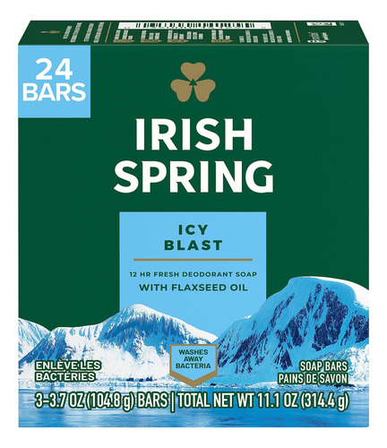 Jabón En Barra Irish Spring Icy Blast Para Hombres, Jabón