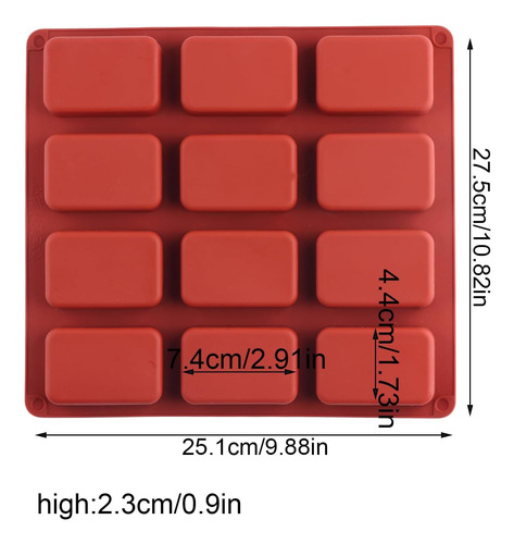 Molde De Silicona Para Barra De Chocolate De 12 Cavidades