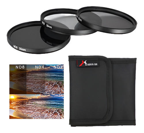 3pcs 55mm Nd2 Nd4 Nd8 Nd 2 4 8 Conjunto De Filtro Densidad N