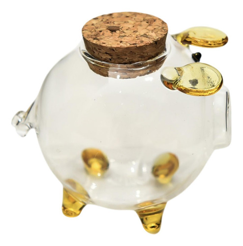 Glass Piggy Bank Pig Money Saving Box Contenedor Estilo A