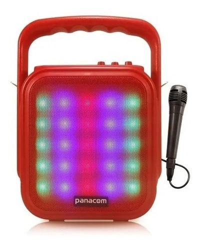 Parlante Led Portátil Bluetooth Panacom Sp3052cm Rojo + Mic