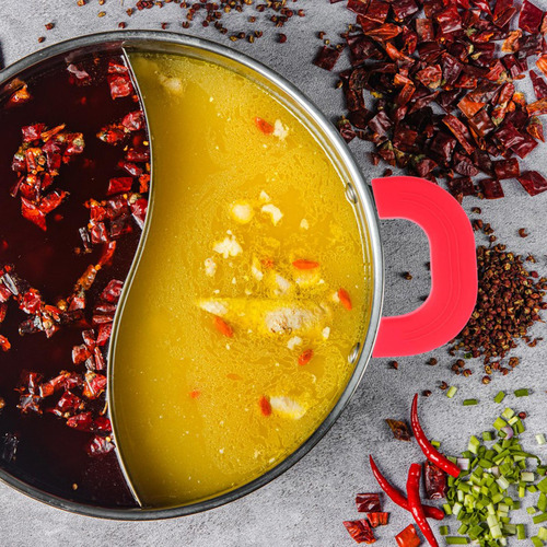 2 Soporte De Mango Auxiliar De Silicona Con Aislamiento Rojo