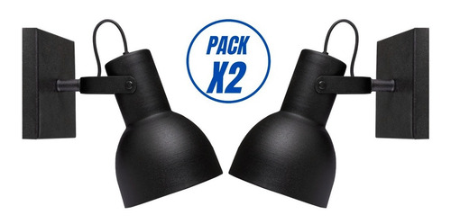 Imagen 2 de 10 de Pack X2 Lampara Aplique Spot Minimalista 1 Luz Direccional