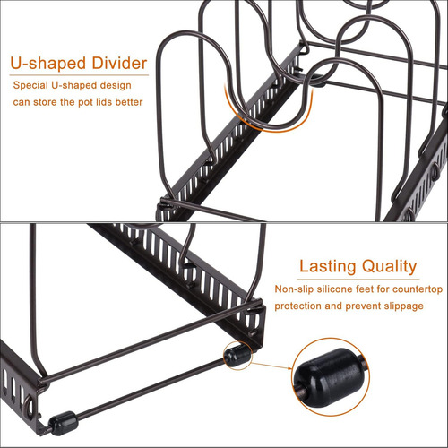 Soporte Ajustable Para Sartenes Y Ollas, 10 Piezas
