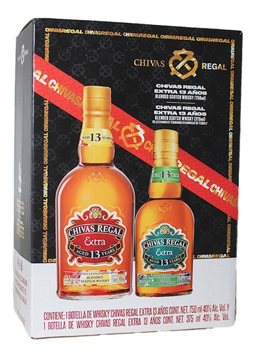 Whisky Chivas Regal 13 Años 750ml Con Chivas Regal 13 375 Ml
