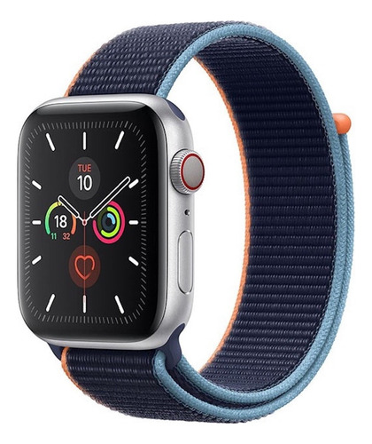 Correa Para Iwatch 42/44/45mm Smarttech Nylon De Colores Color Azul con naranja