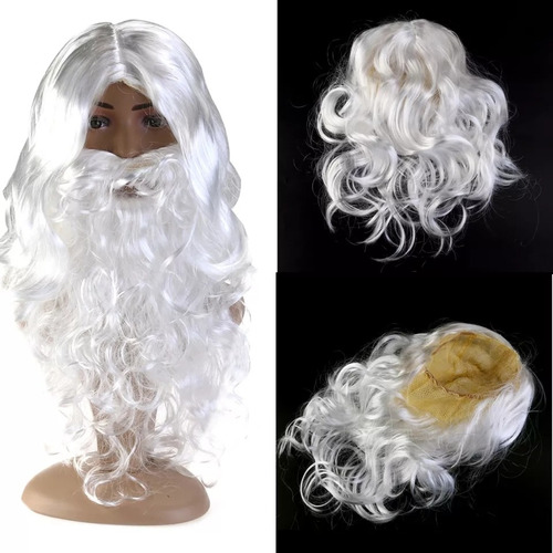 Imagen 4 de 5 de Set Barba Peluca Santa Claus Papa Noel Disfraz Navidad