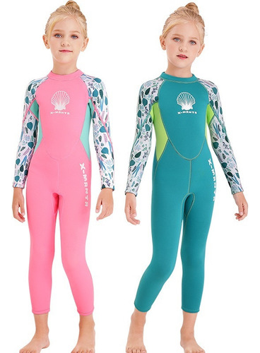 Traje De Baño De Una Pieza De Surf Y Buceo Manga Larga Niña