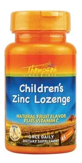 Zinc Con Vitamina C Para Niños Sabor A Frutas 45 Pastillas 
