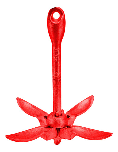 Ancla De Barco Plegable Roja Número 12, Con 4 Aletas, 1,5 Kg