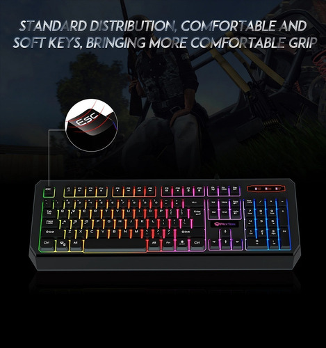 Imagen 7 de 10 de Teclado Mecanico Gaming Meetion Mt K 9320 Retroiluminado