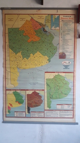 Mapa Mural Bs As Fisico Politico Económico Plastificado 