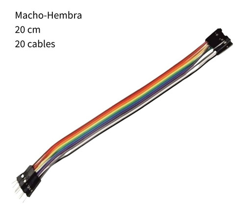 Cable Dupont Macho-hembra 20 Pines 20 Cm Protoboard Arduino