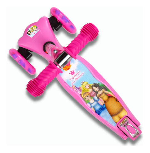 Patinete Dm Toys 3 Rodas Princesas Rosa