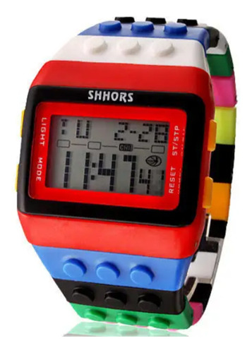 Reloj Digital Hombre Mujer Y Niños Multicolor Forma Legos
