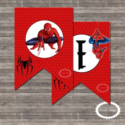 Hombre Araña Banderin Imprimible Personalizado | MercadoLibre