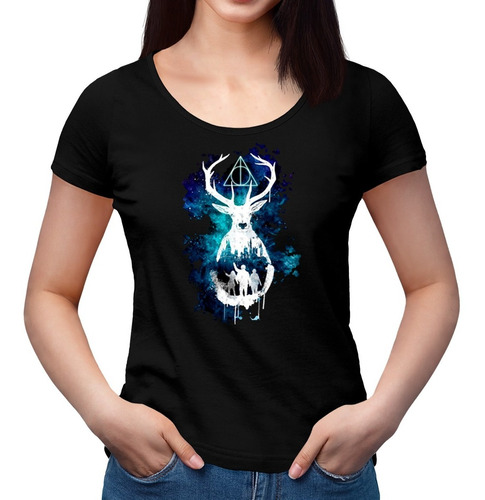 Polera Harry Potter - Patronus Art - Hogwarts - Escotada