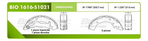 Balatas Tambor Bioceramic Dodge Attitude 1.4 L 2013 2014