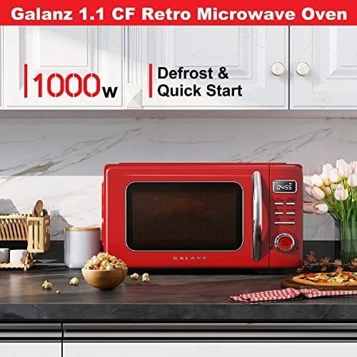Imagen 4 de 8 de Galanz Glcmkz11rdr10 Horno De Microondas Retro Para Encimera