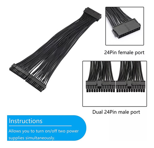 2x Fonte De Alimentação Dual Psu, Placa-mãe Atx De 24 Pinos,