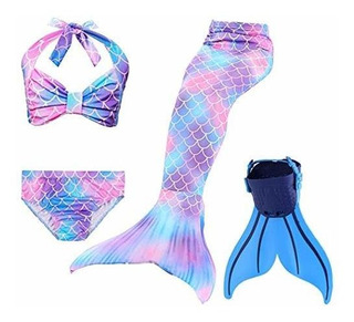 JoyChic cola de sirena para nadar bikini sirena traje de baño disfraz de sirena para niña