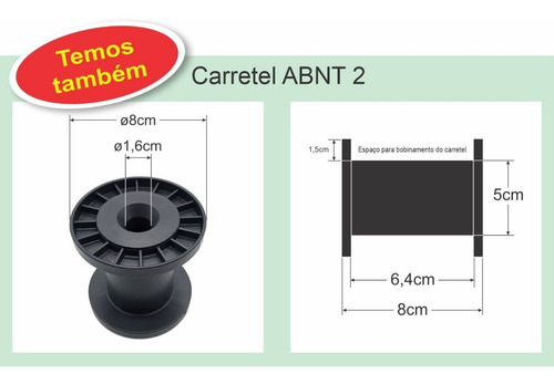 Imagem 5 de 8 de Carretel Plástico Abnt Nº02 - Kit C/ 20 Peças