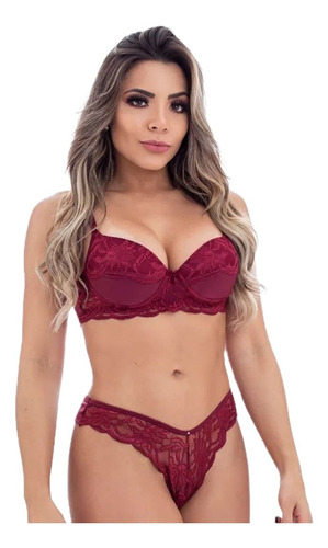 Kit 2 Conjuntos Lingerie Sexy E Calcinha Fio Duplo