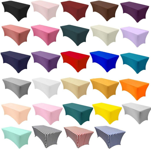 Mantel Elastico Cubre Mesa Para Eventos 1.8m Varios Colores