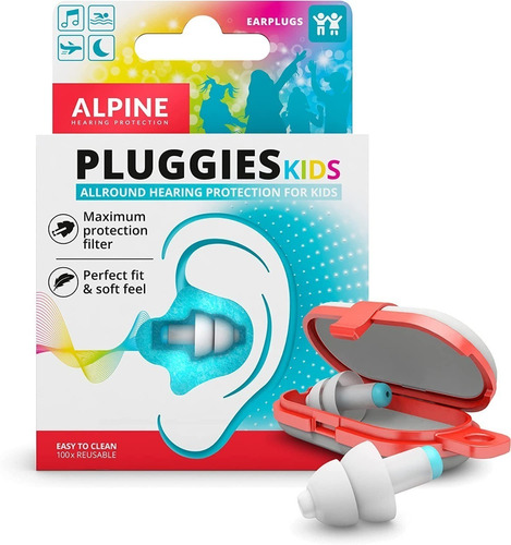 Alpine Pluggies Kids - Protector De Oídos Para Niños, 26 Db,