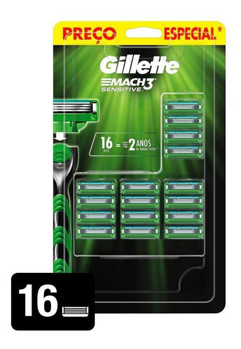 Carga Gillette Mach3 Sensitive Com 16 Unidades