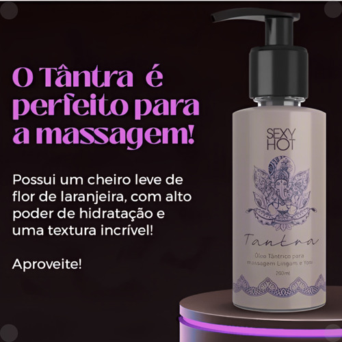 Óleo Tantra Para Massagem Sensual Com Textura Brilhante