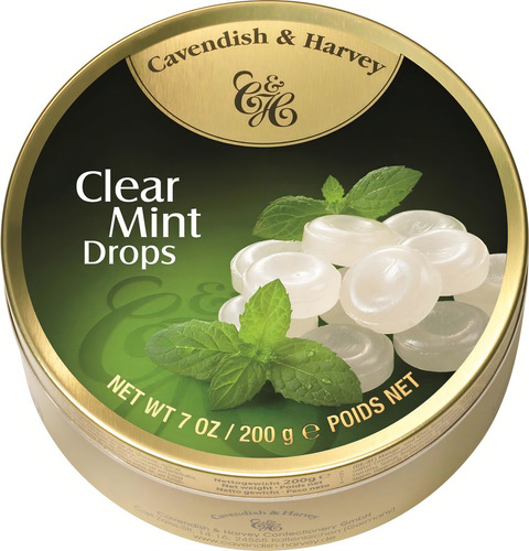 Lata Caramelos Cavendish & Harvey Clear Mint Drops Menta200g