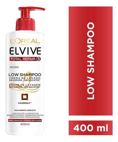 Crema Limpieza Reparación Total 5 Elvive Loreal Paris 400 Ml