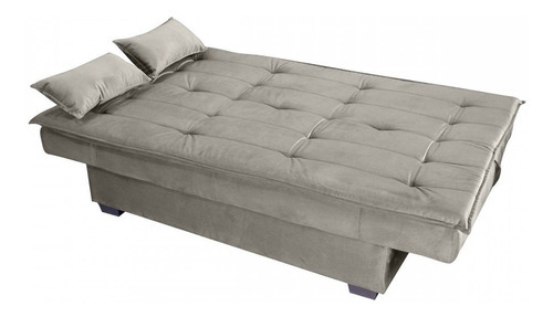 Sofá Cama 3 Lugares Esmeralda Reclinável Veludo Light/marrom Cor Marrom